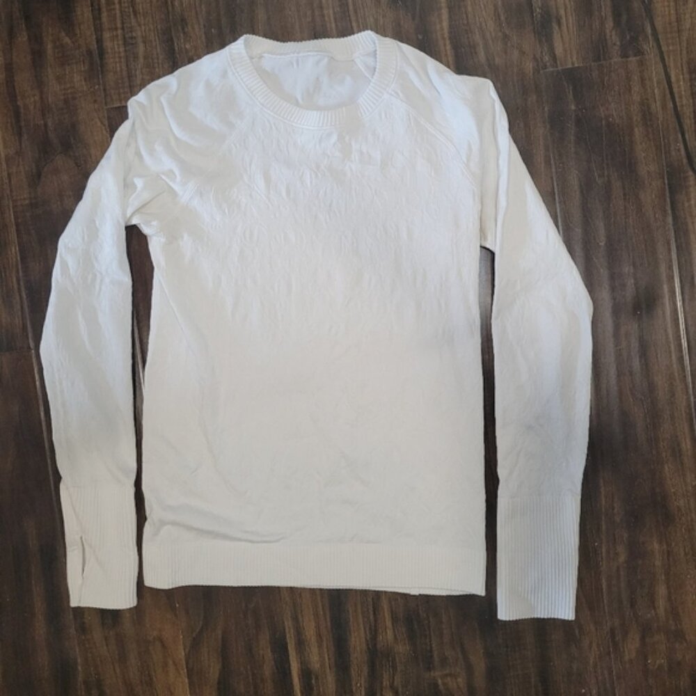 Lululemon Restless Pullover White Long Sleeve Shi… - image 1